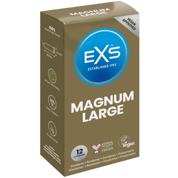 EXSMagnumLargeExtraLargeXLCondomCondomsVeganFriendly12Pack