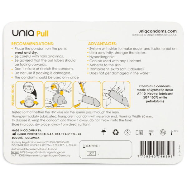 UNIQ Pull Latex Free Condoms 6